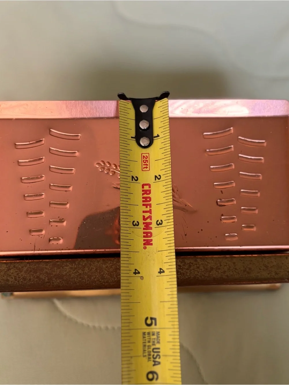 Vintage Cottagecore Farmstead Embossed Wheat Copper Kitchen Napkin Holder